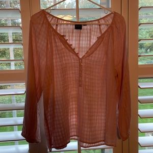 Pale pink Gap button v neck top